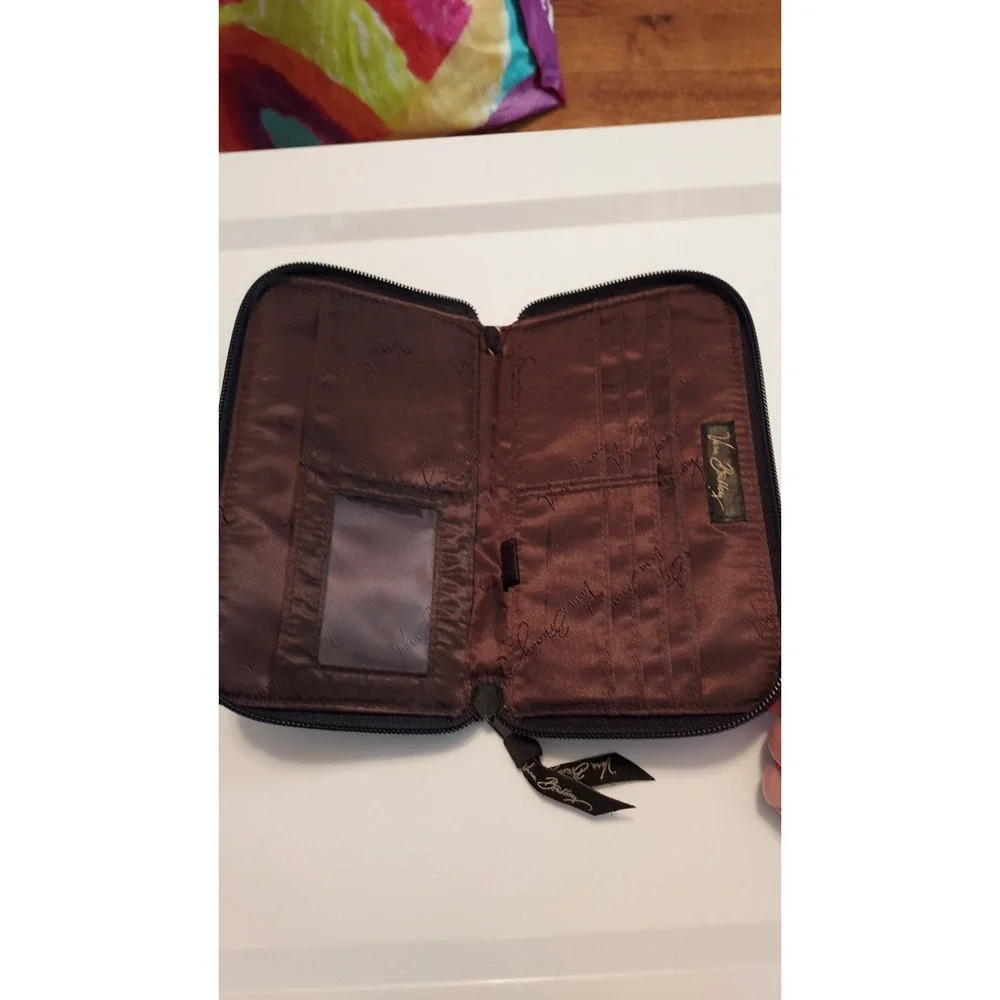 Vera Bradley Provençal Paisley Zip Around Accordion‎ Wallet Checkbook Case 8x5